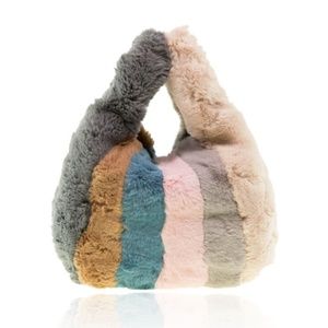 Alex Max Fur Bag Striped Multicolor